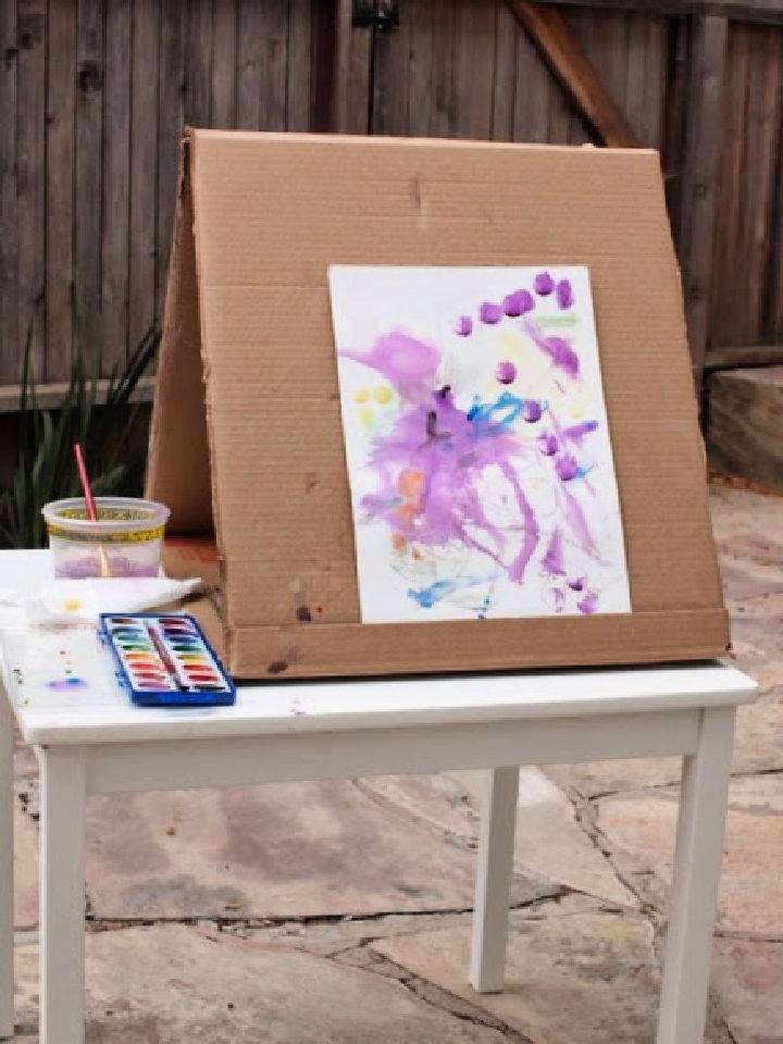 Make a Kids’ Cardboard Art Easel