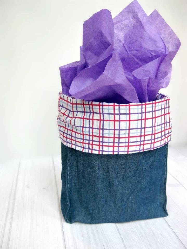 Making a Gift Bag Out of Fabric and Jean