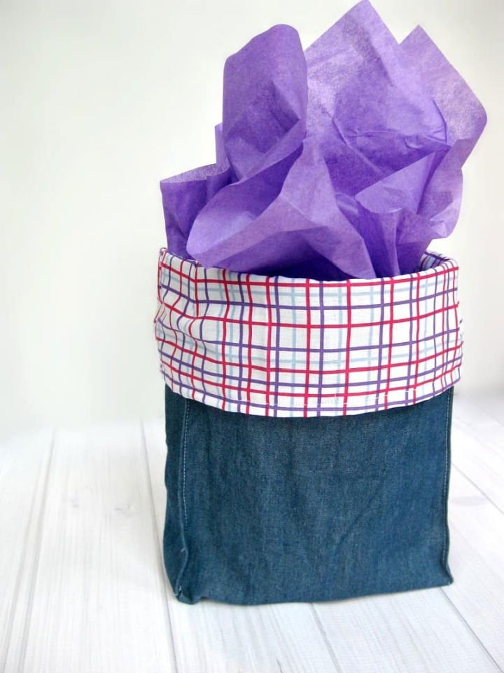 DIY Gift Bag With Fabric and Jean