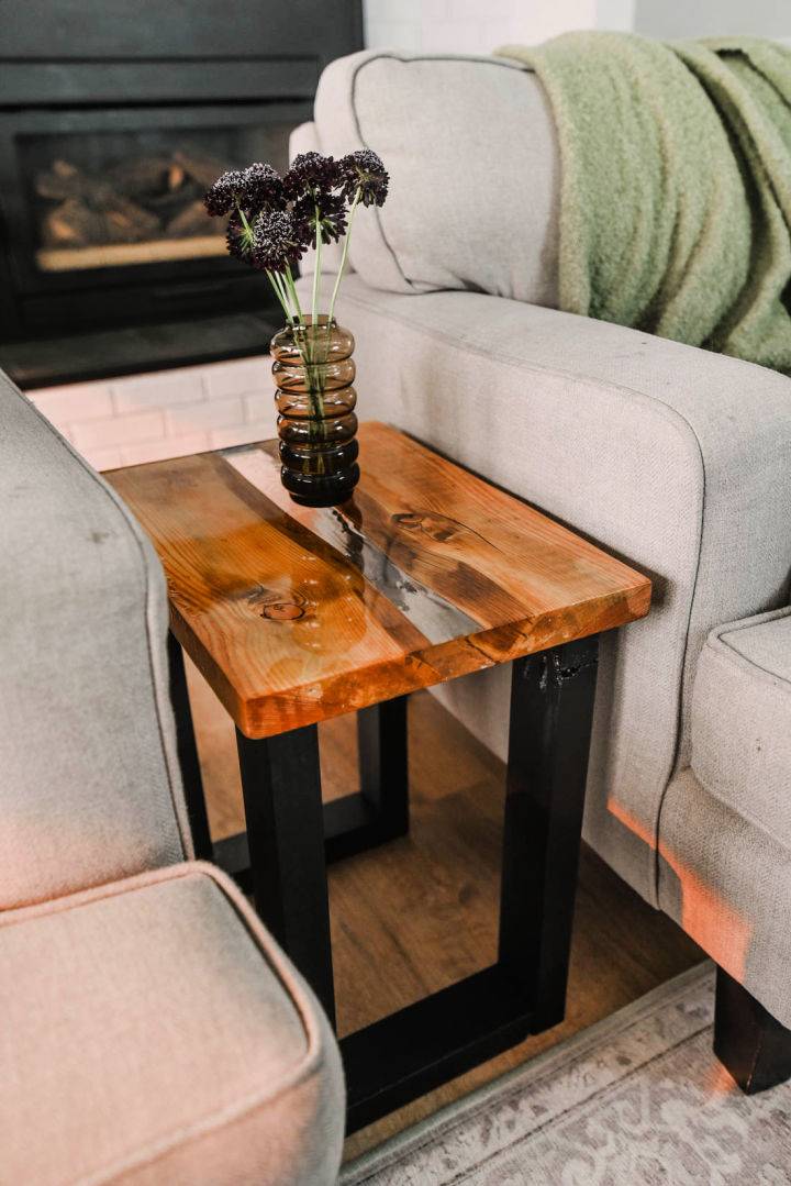 Modern DIY Live Edge Table With Resin River