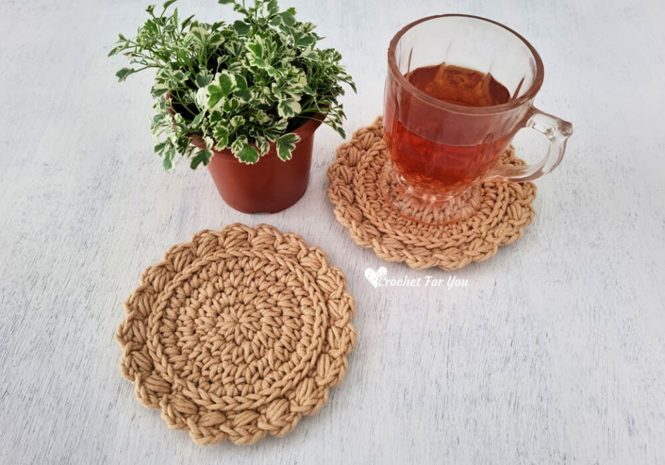 Modern Style Crochet Yarn Coaster Pattern