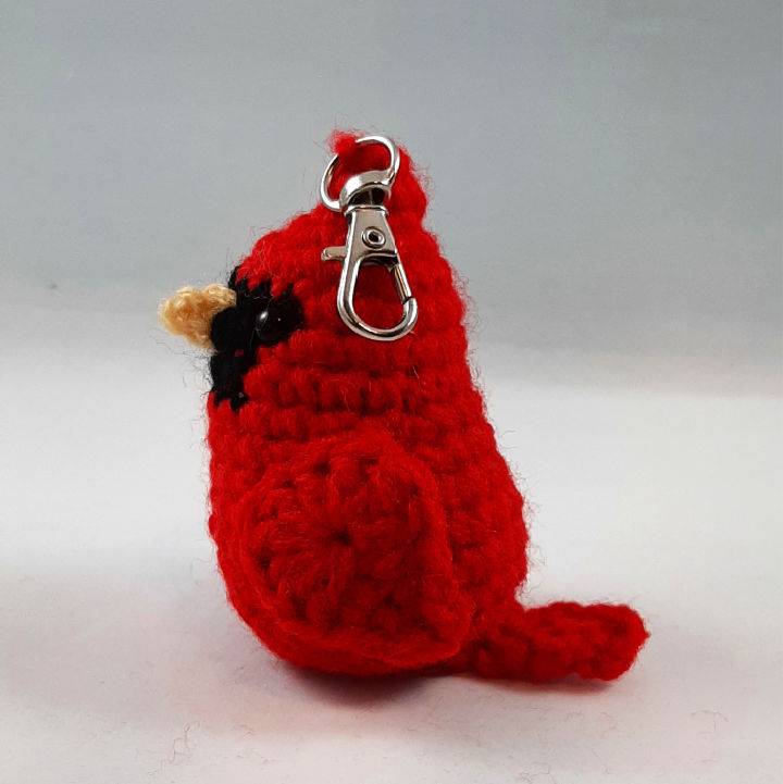 Northern Cardinal Keychain Crochet Pattern