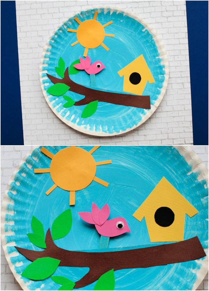 Paper Plate Birdhouse Craft for Kids