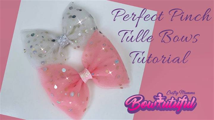 Homemade Pinch Tulle Hair Bow