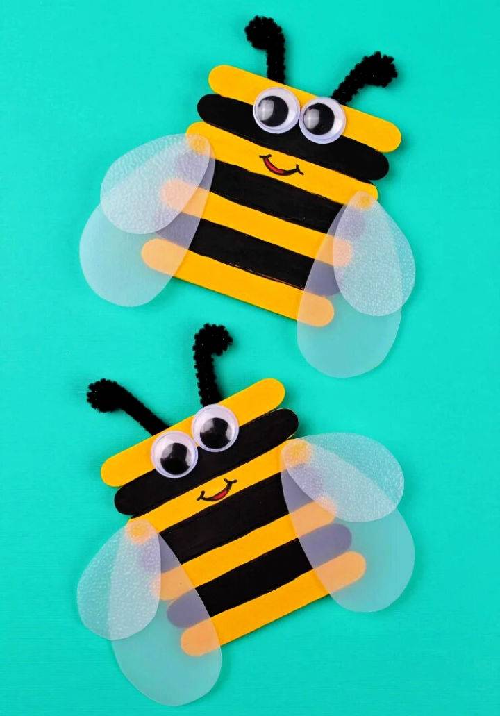 Simple Popsicle Stick Bumble Bee