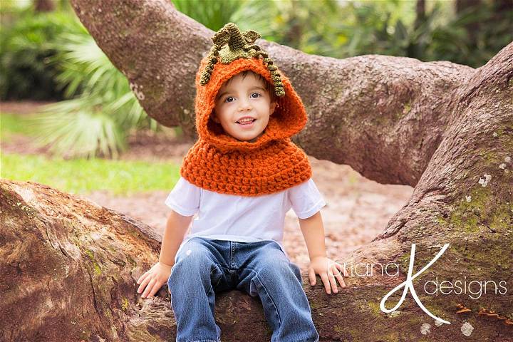 Free Crochet Pumpkin Hooded Cowl Pattern