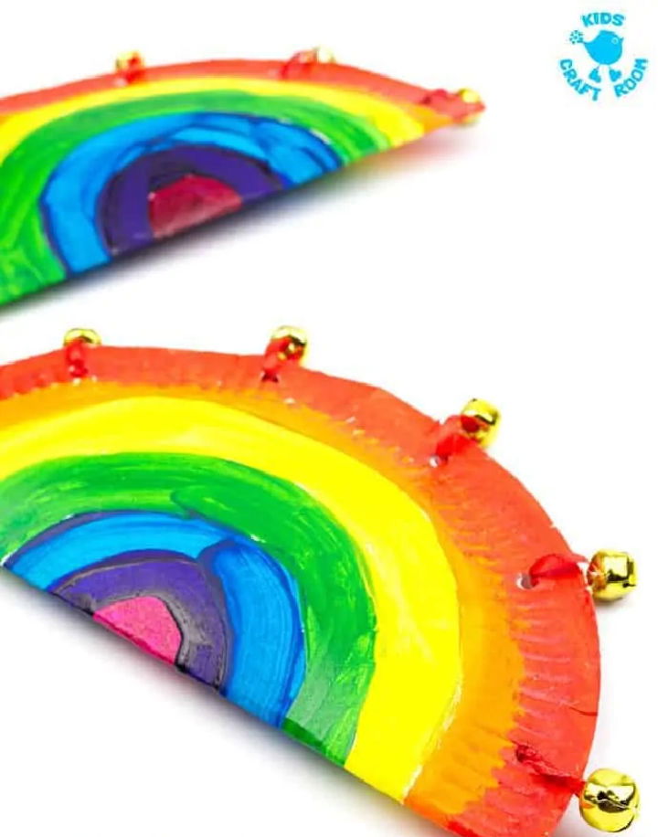 Rainbow Paper Plate Tambourine