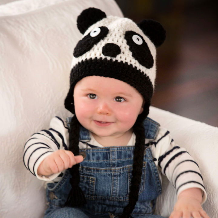 Red Heart Crochet Panda Baby Hat