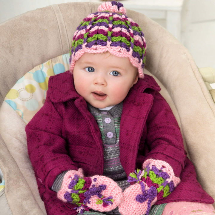 Red Heart Crochet Scalloped Baby Hat