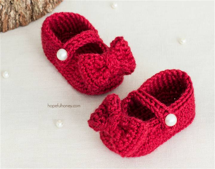 Ruby Red Mary Jane Booties Crochet Pattern