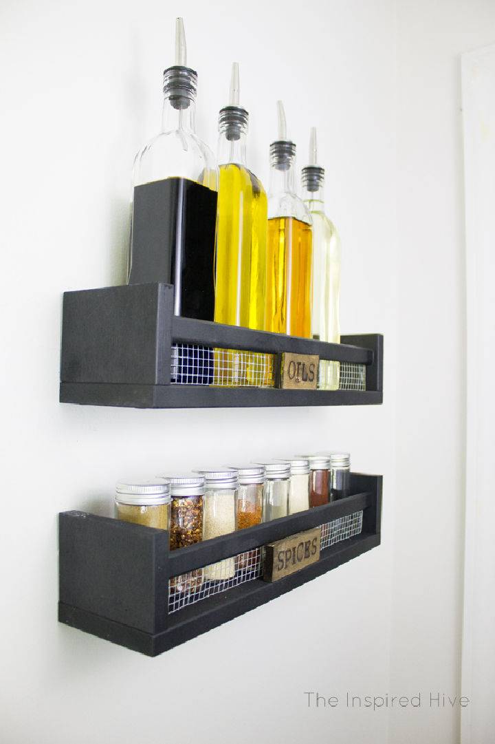 Rustic Wall Mounted Spice Rack