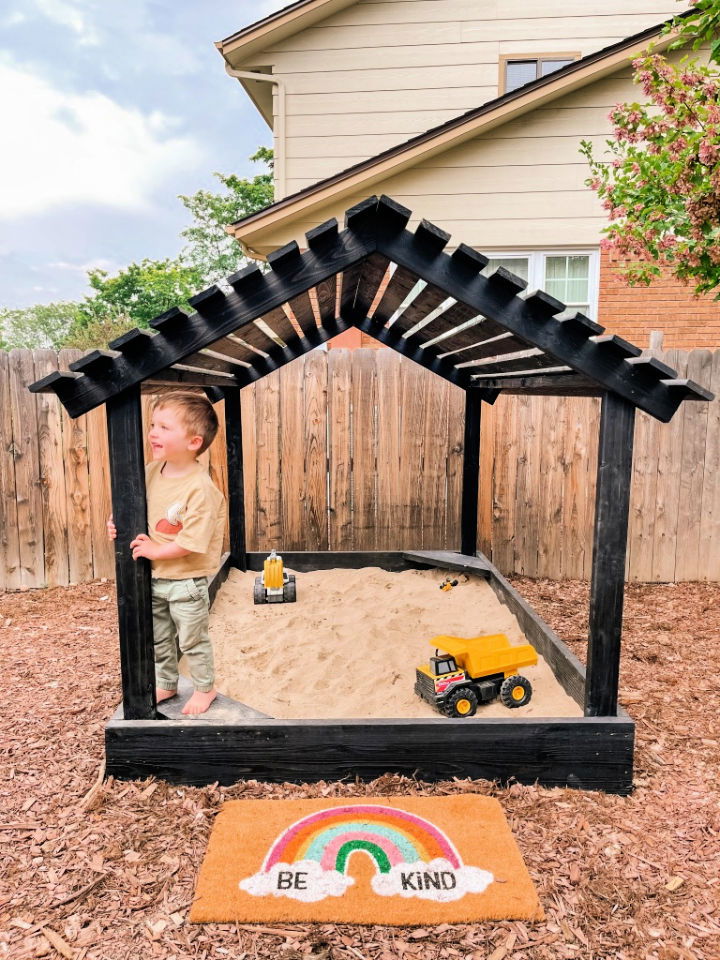 Sandbox with Slatted Roof