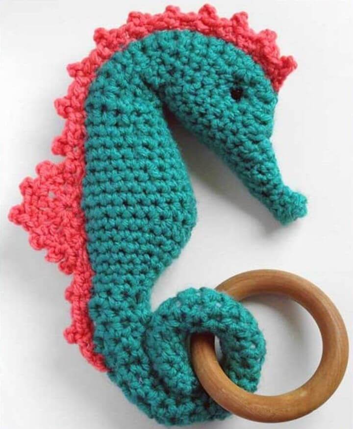 Seahorse Teether Free Crochet Pattern