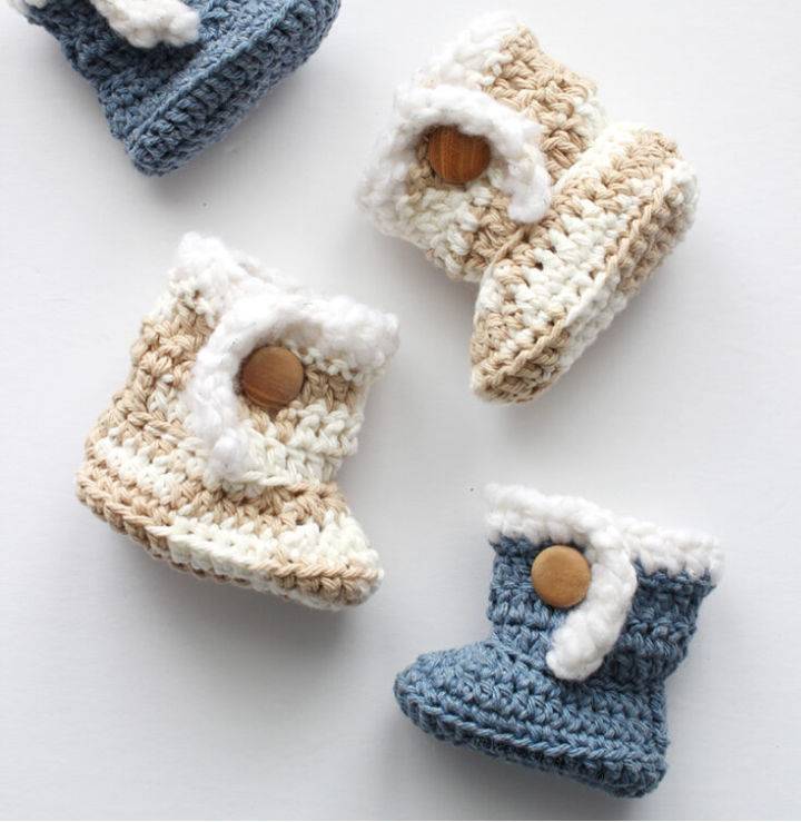 Sheepskin Style Crochet Baby Booties Diagrams