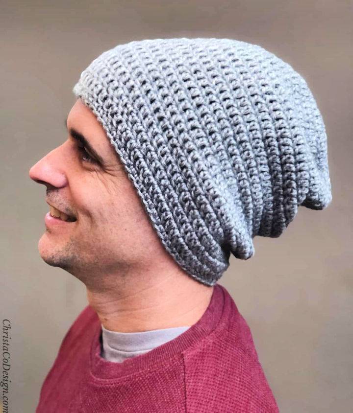 Simple Crochet Mens Slouchy Beanie Pattern