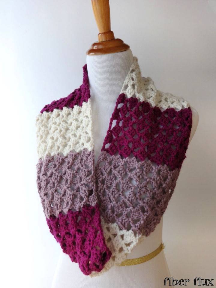 Single Crochet Raspberry Buttercream Infinity Scarf
