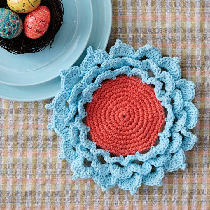 Spring Flower Coaster Crochet Pattern