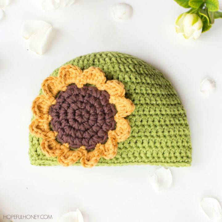 Sunflower Baby Hat Crochet Pattern