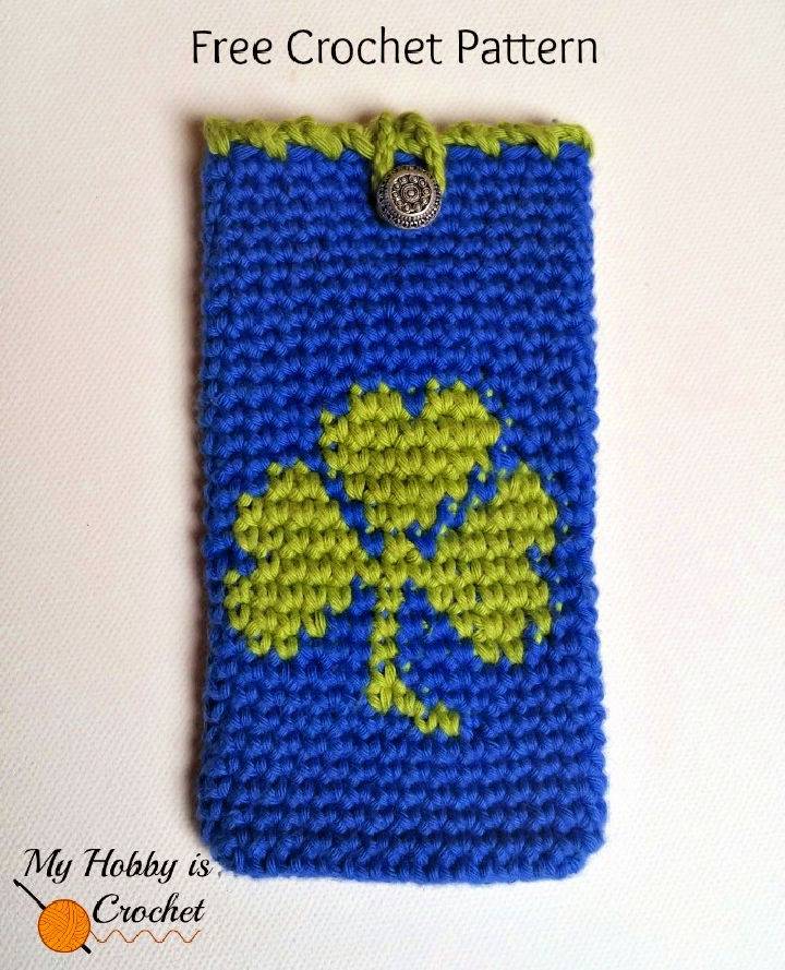 Tapestry Crochet Shamrock Phone Cover Pattern