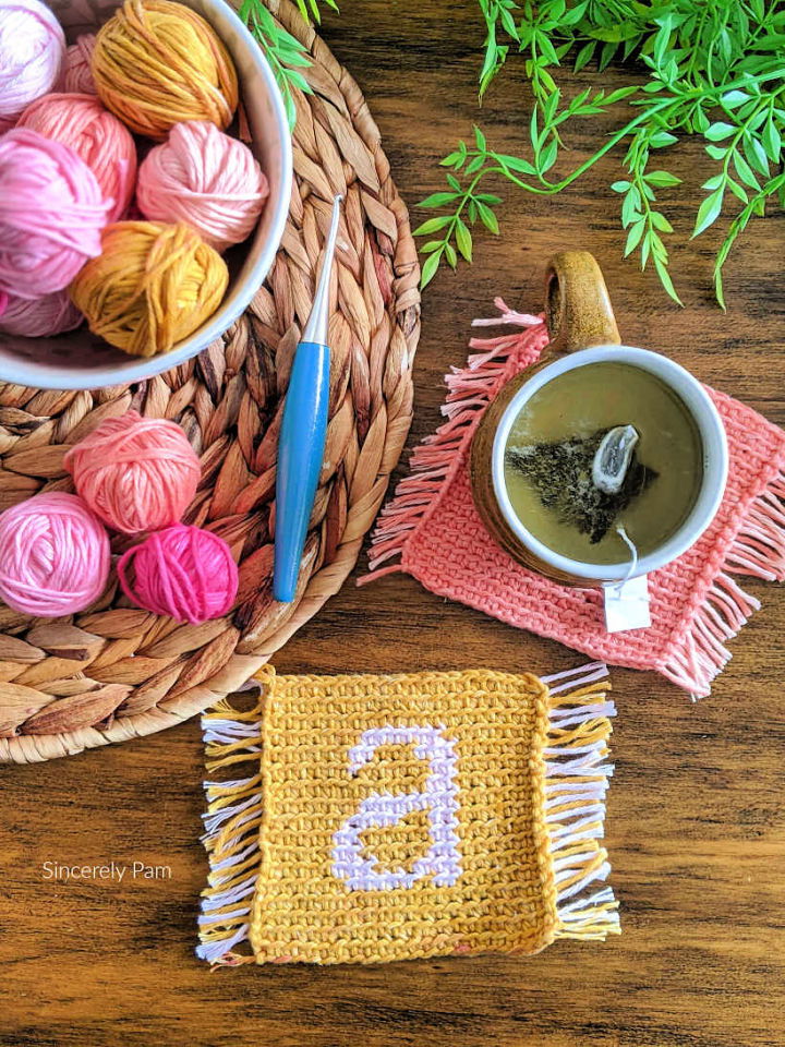 Thread Crochet Monogram Coaster Pattern