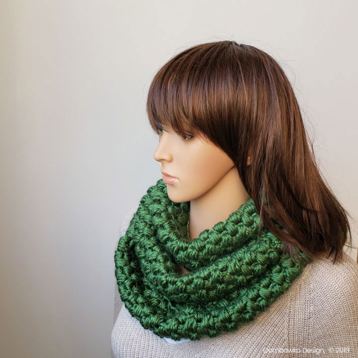 Crochet Puff Stitch Infinity Scarf Pattern