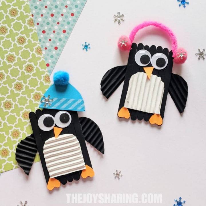 Winter Popsicle Stick Penguin Craft for Kids