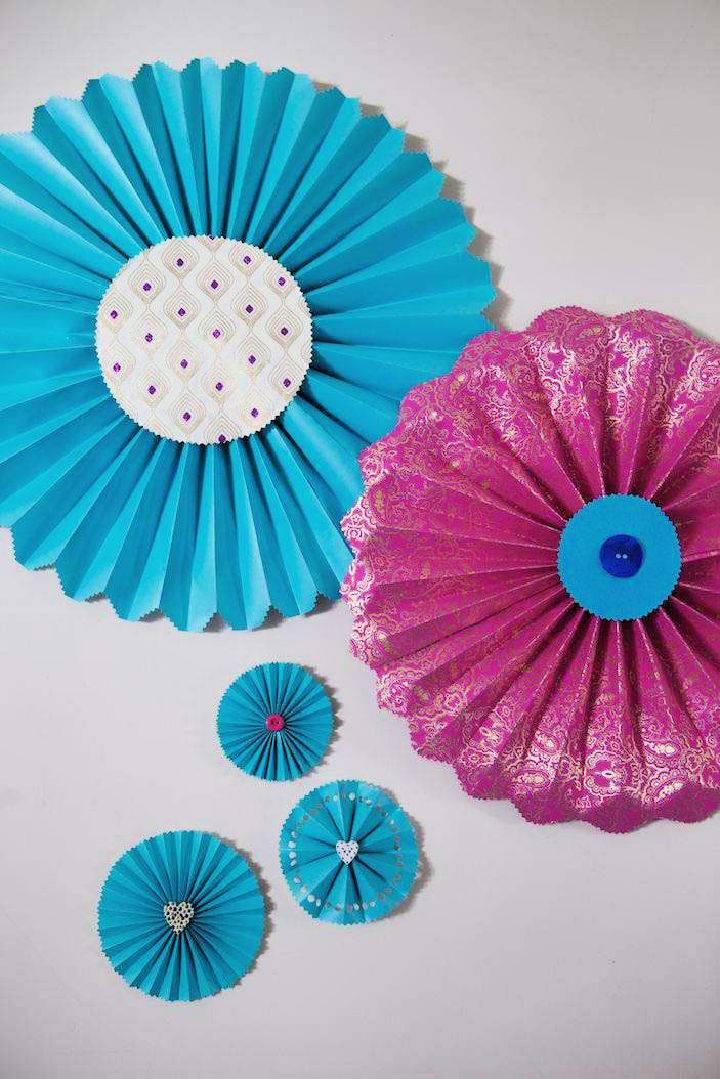 Wonderful Handmade Coloured Paper Fans