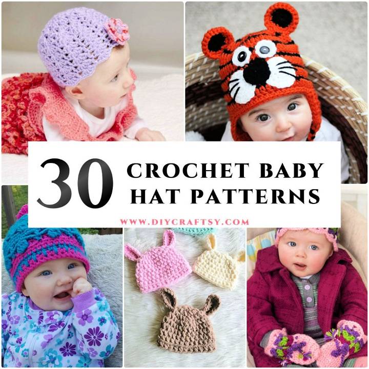 30 Free Crochet Baby Hat Patterns - DIY Crafts