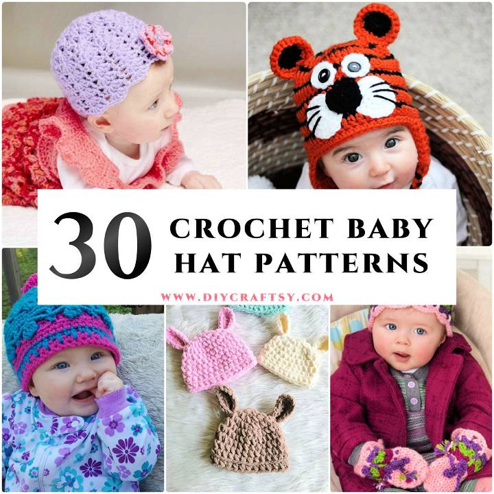 30 Free Crochet Baby Hat Patterns - Baby Hat Crochet Pattern