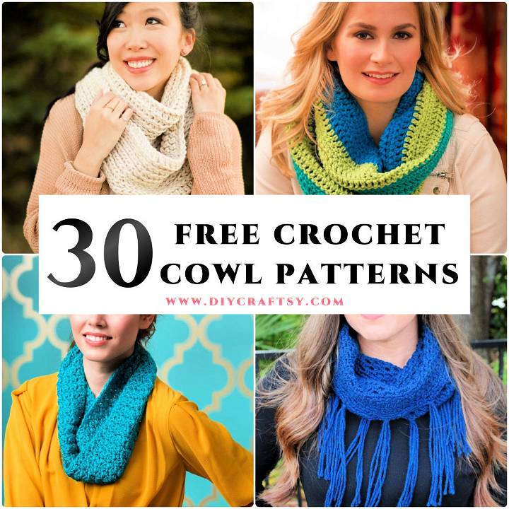30 free crochet cowl patterns (easy pdf pattern)