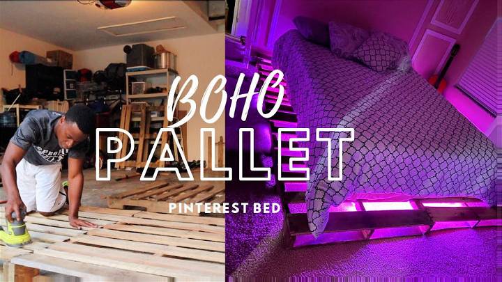 Build a Queen Size Pallet Bed With Lights