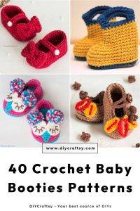 40 Free Crochet Baby Booties Patterns (PDF Pattern)