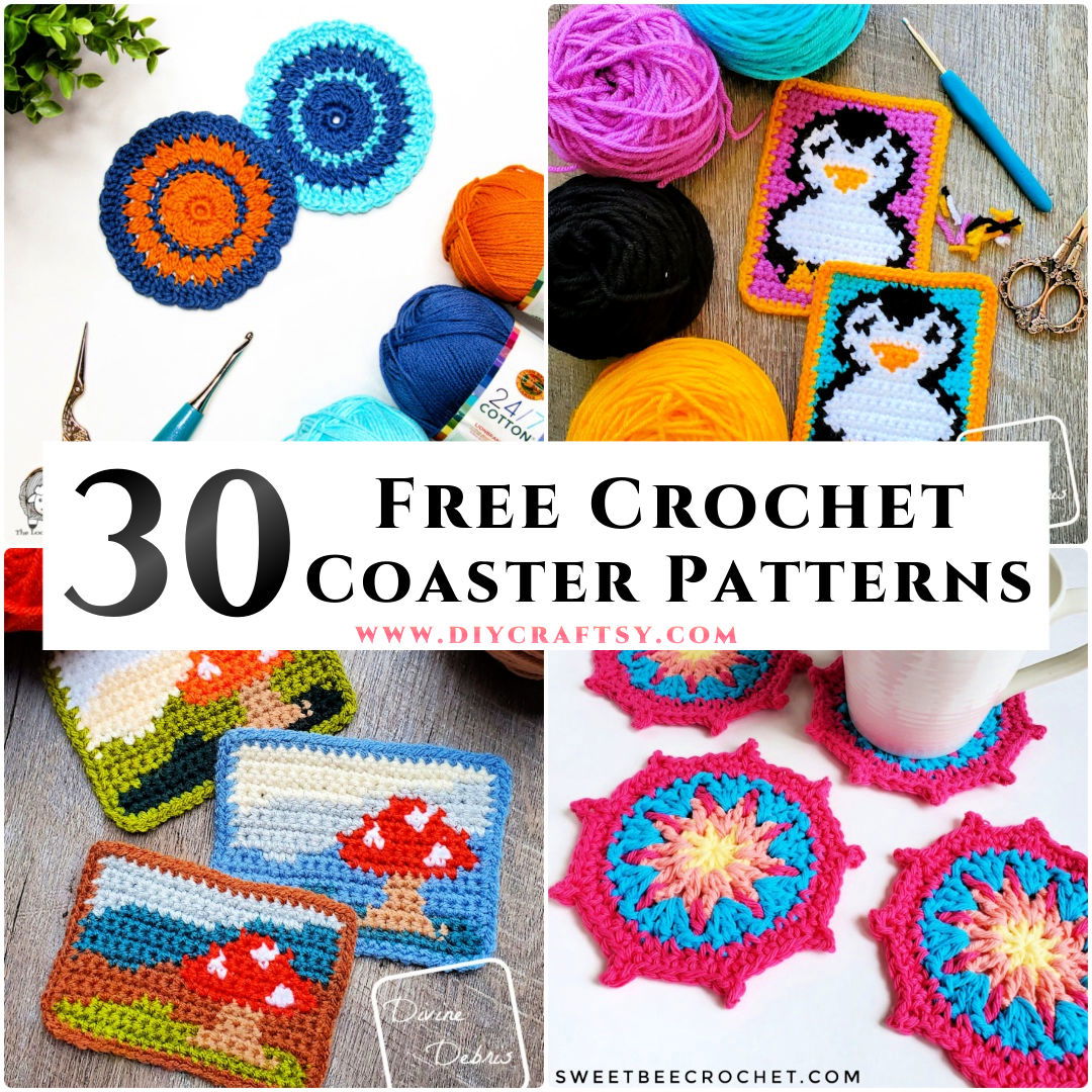 Square Crochet Coasters - One Cup at a Time Designer Remix