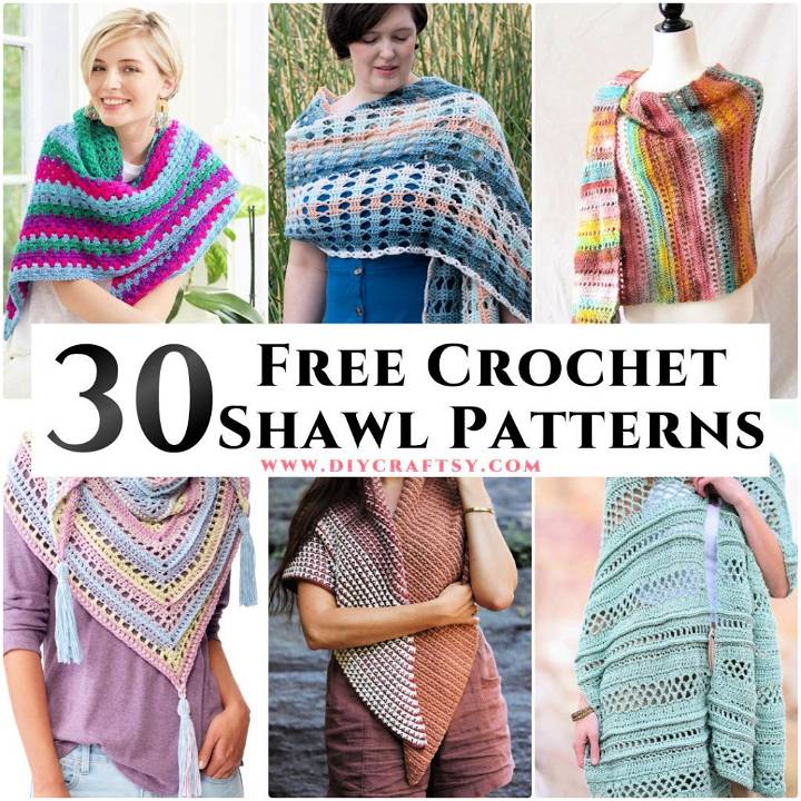 30 Free Crochet Shawl Patterns (Easy PDF Pattern)