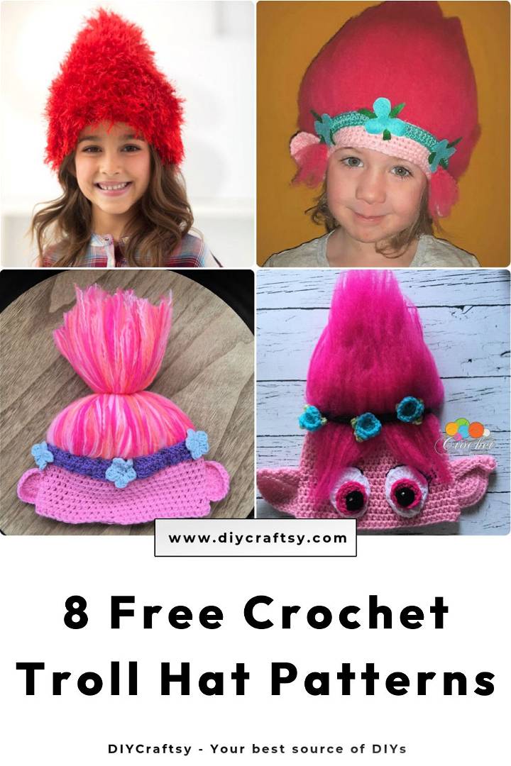 crochet troll hat free pattern