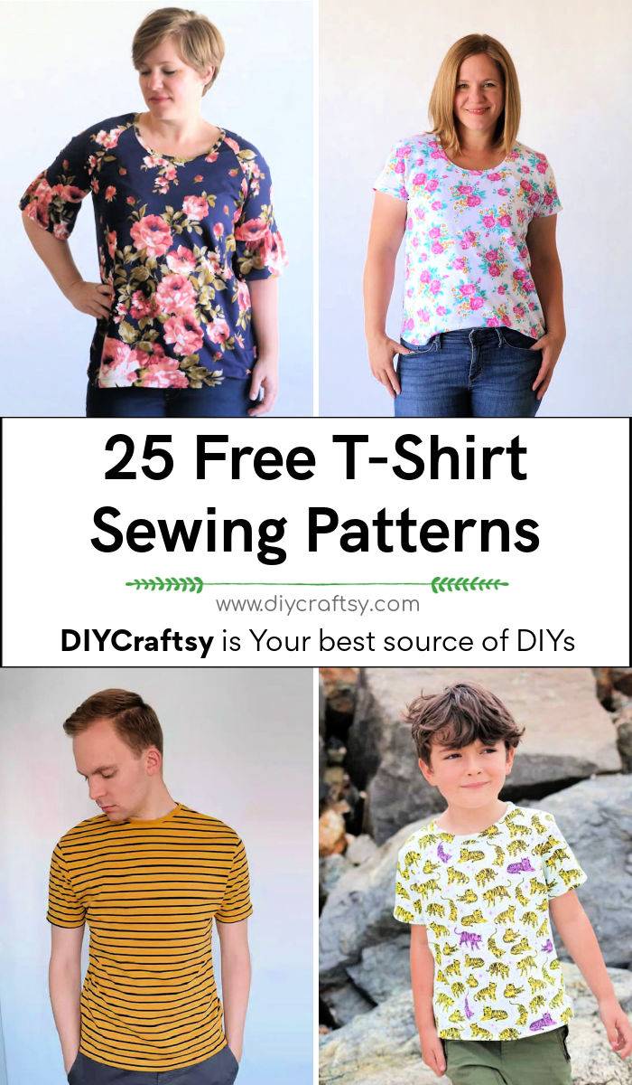 25 free t shirts sewing patterns