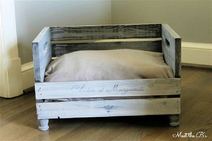 Simple Wooden Crate Dog Bed