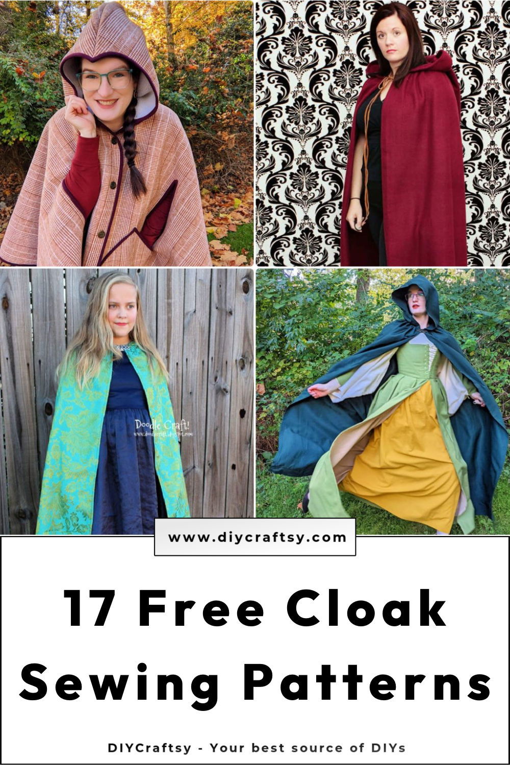 DIY craft: Transforming Plaid Wool Blanket Wrap to Hooded Cape 