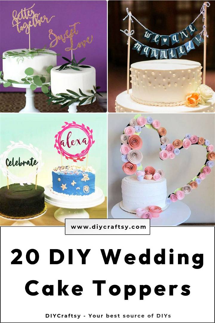 20 diy wedding cake topper ideas