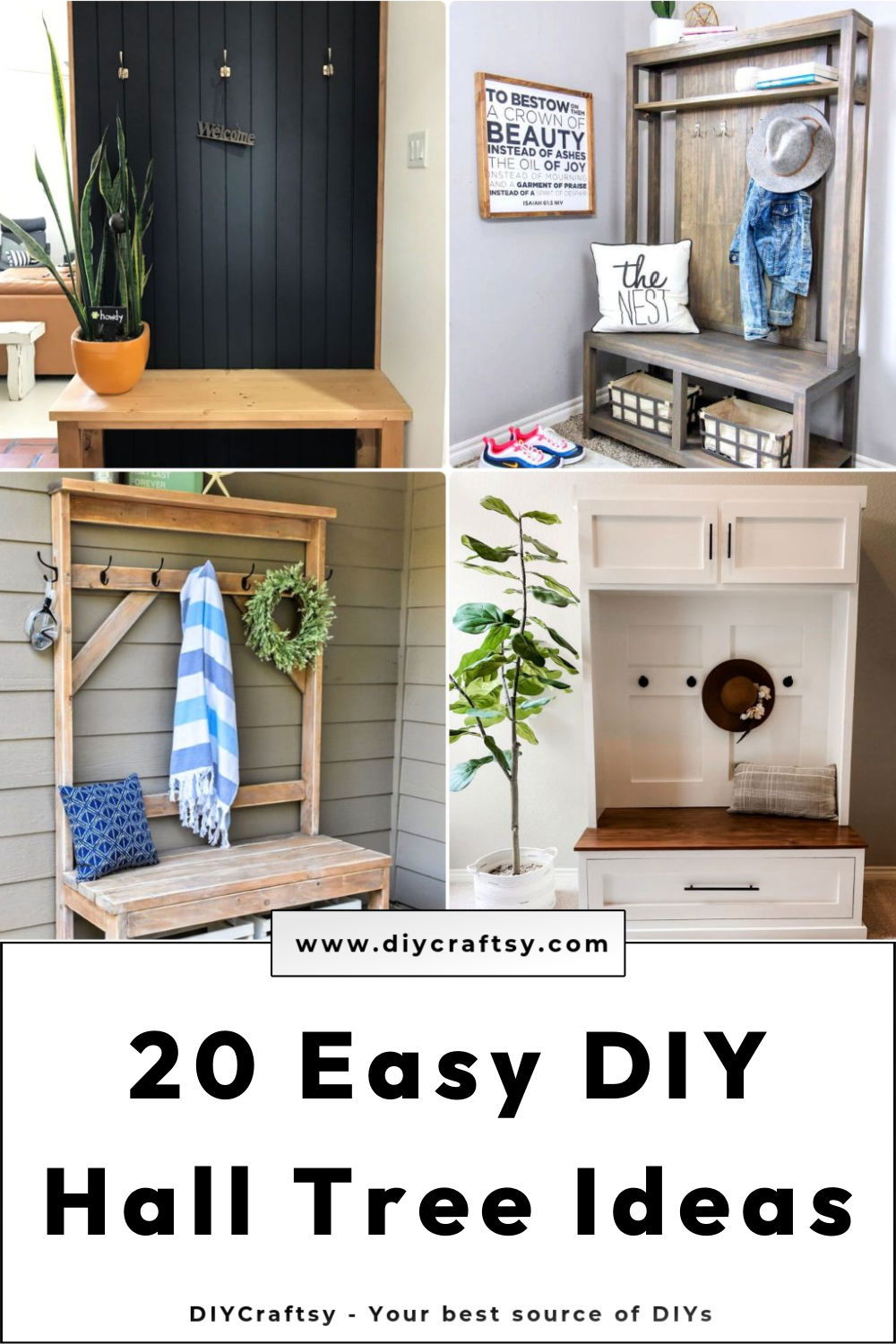 25 Easy DIY Hall Tree Ideas and Plans DIY Crafts