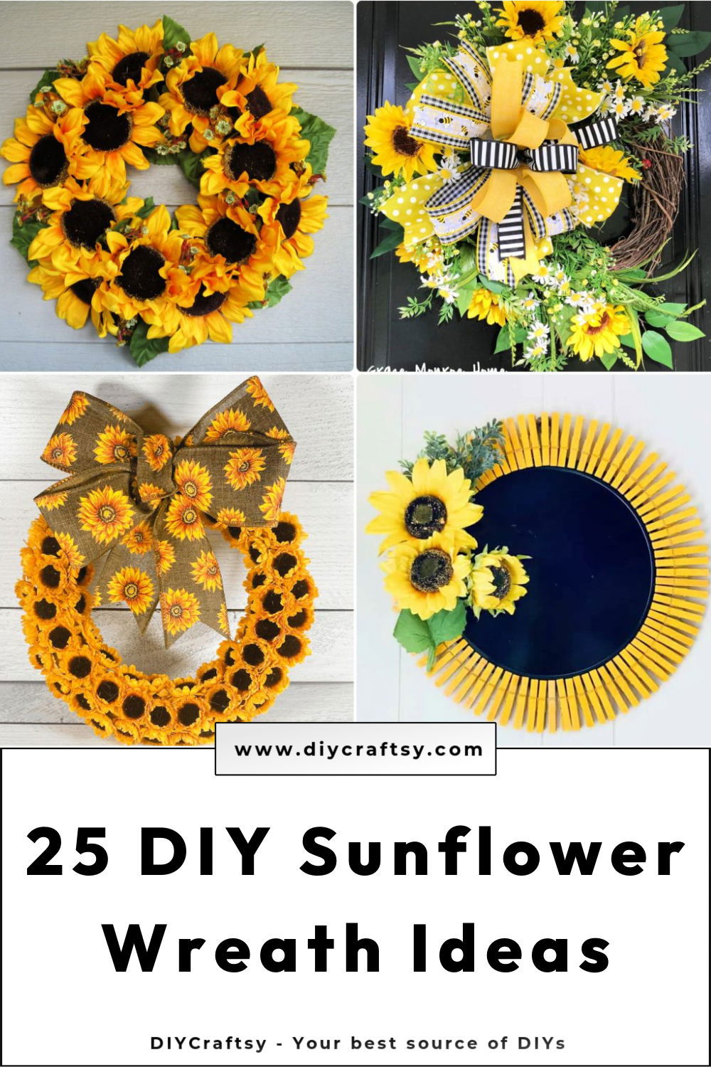 25 diy sunflower wreath ideas