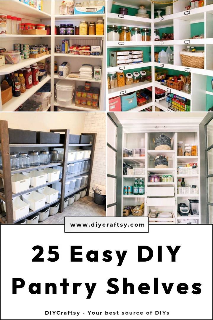25 easy diy pantry shelves