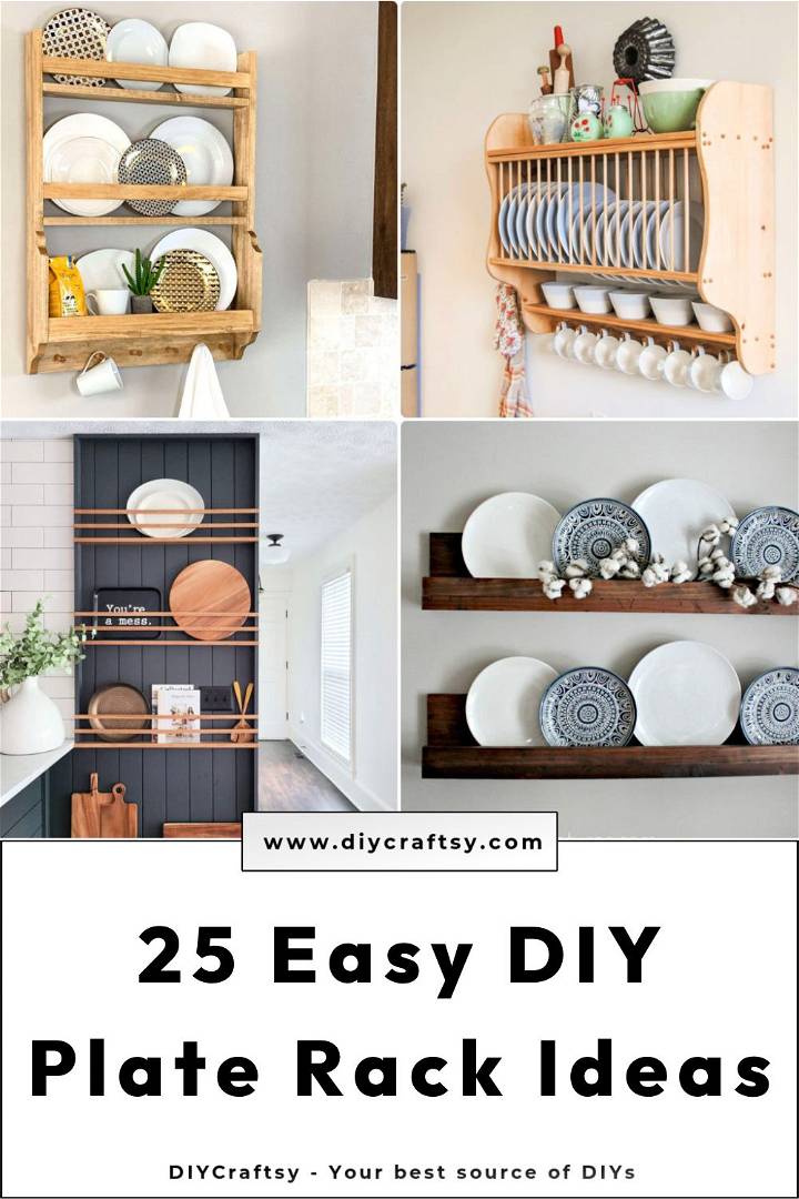 25 easy diy plate rack ideas