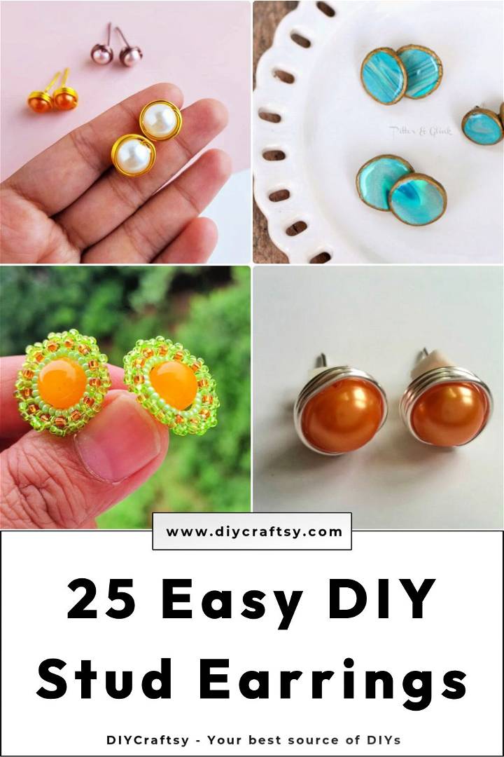 25 easy diy stud earrings