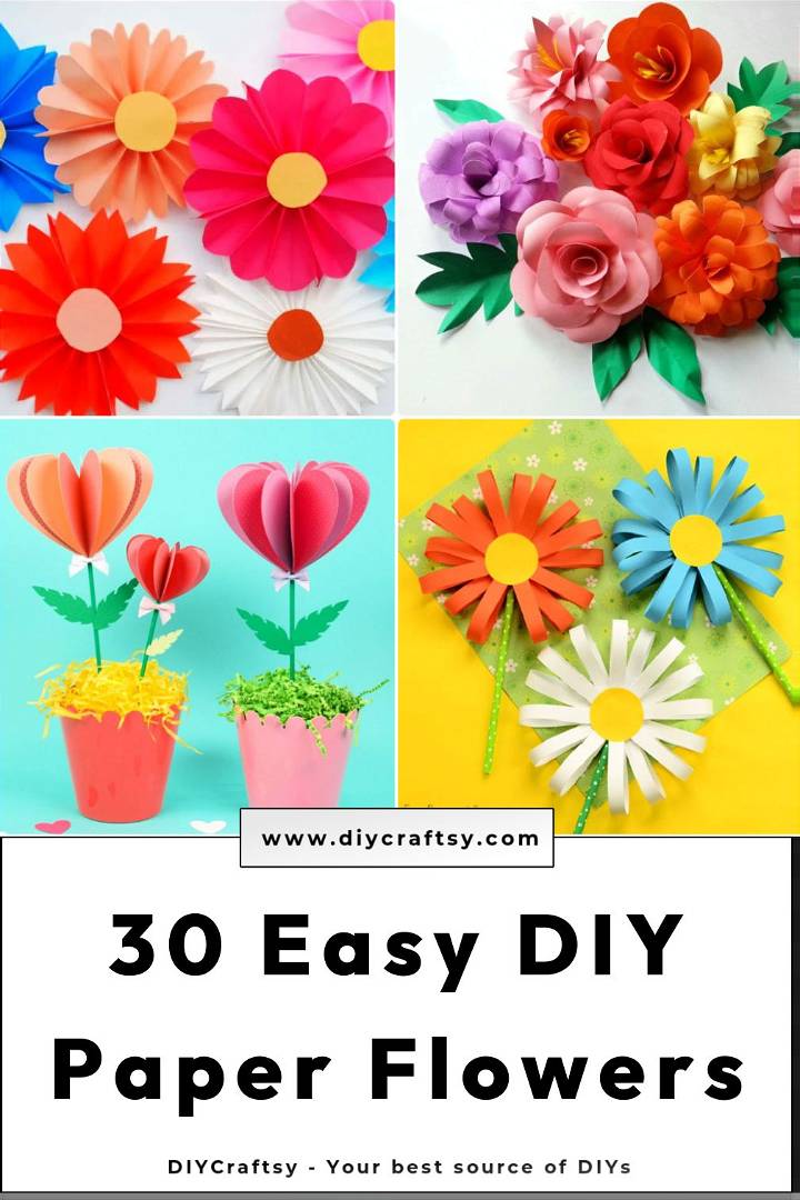 30 easy diy paper flowers to make (step by step)