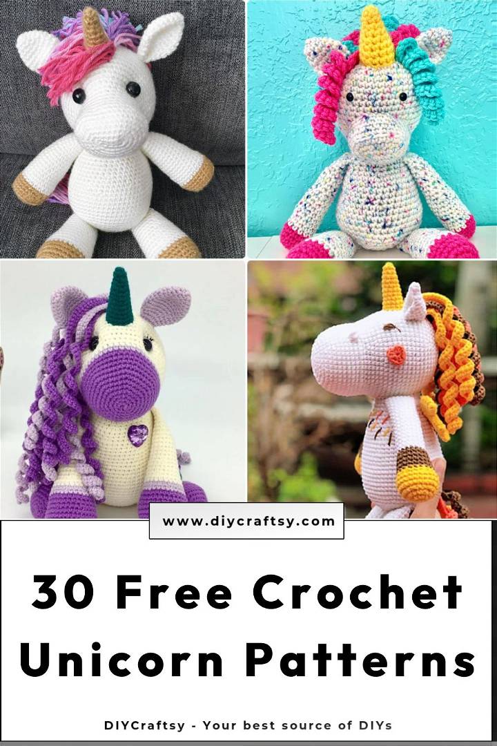 30 free crochet unicorn pattern (crochet unicorn amigurumi pattern)