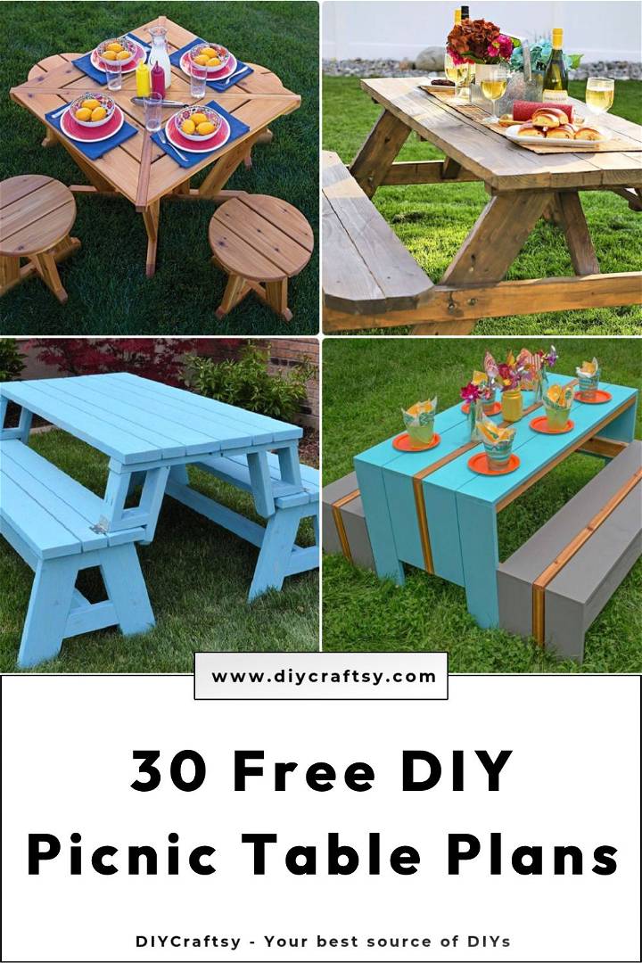 30 free diy picnic table plans