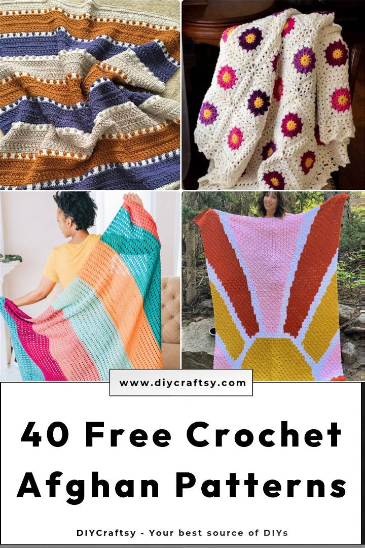 crochet afghans: 40 free crochet afghan patterns