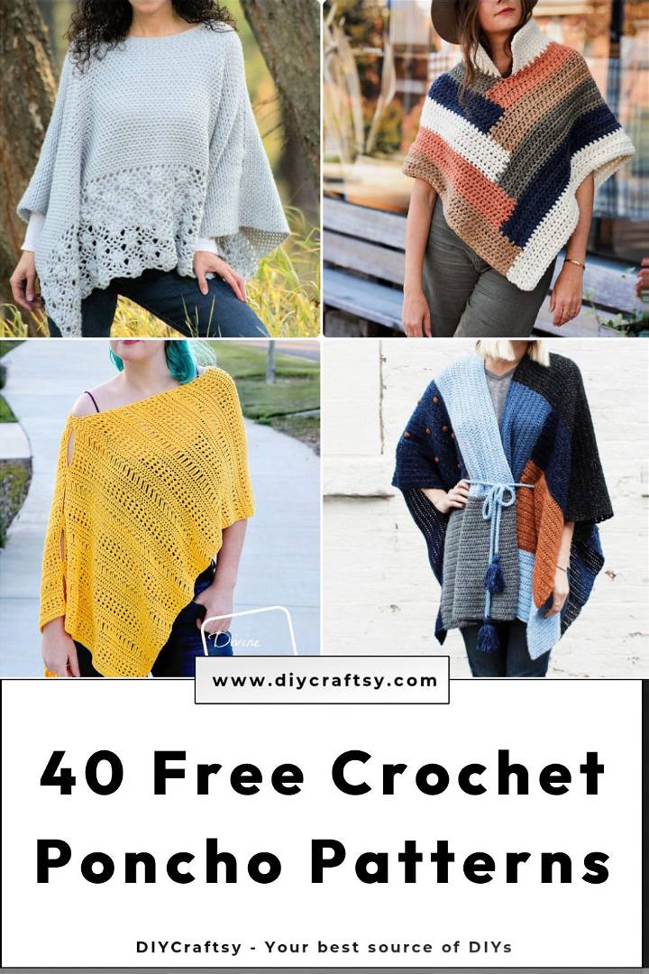 40 free crochet poncho patterns for beginners