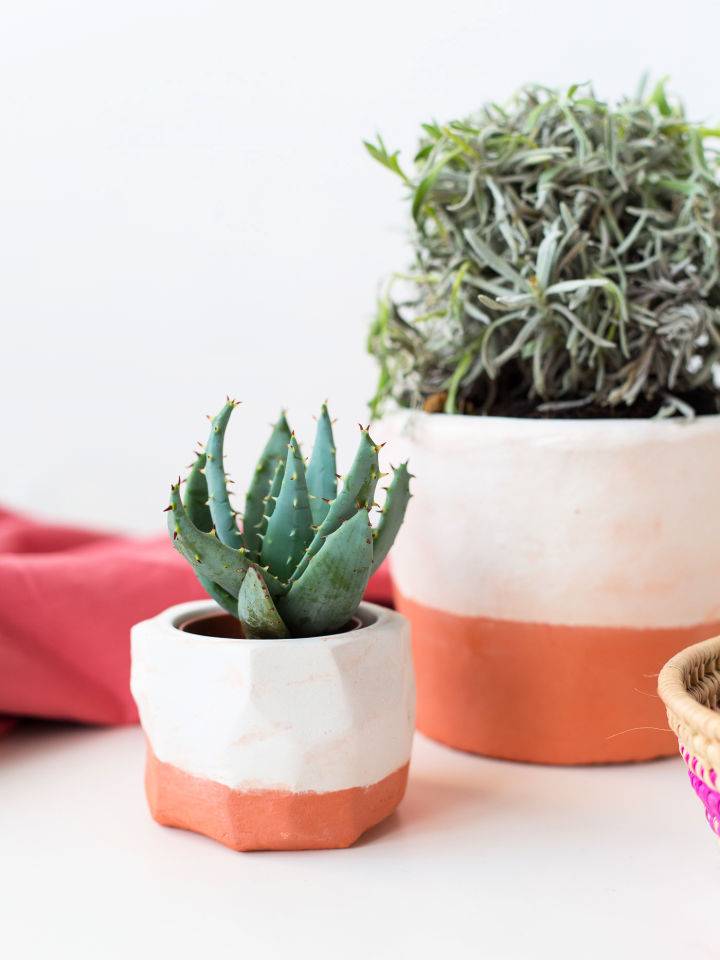 Adorable Air Dry Clay Cocktail Garden Planters